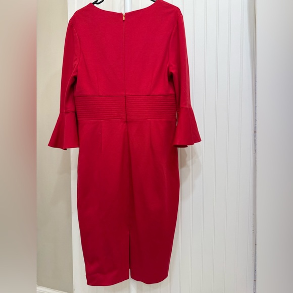 Trina Turk red knit bell sleeve dress - Picture 5 of 6